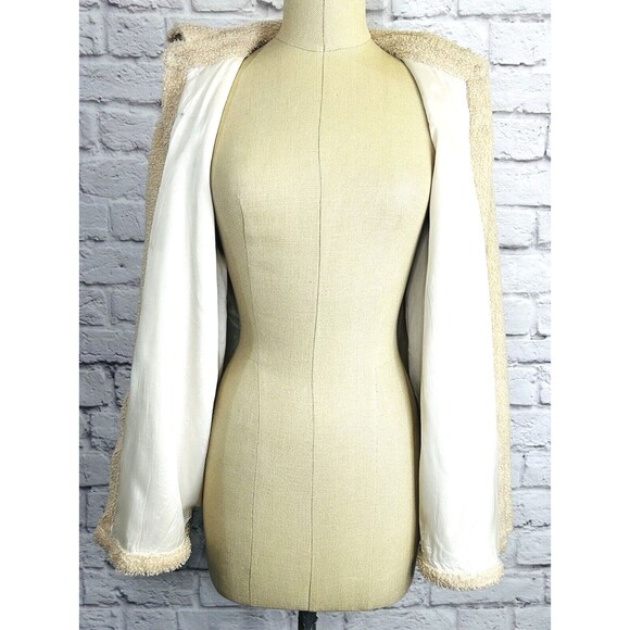 DONNI Womens XS Shacket Teddy Sherpa Button Shirt Jacket‎ Ivory Lined Oversized - Picture 8 of 12